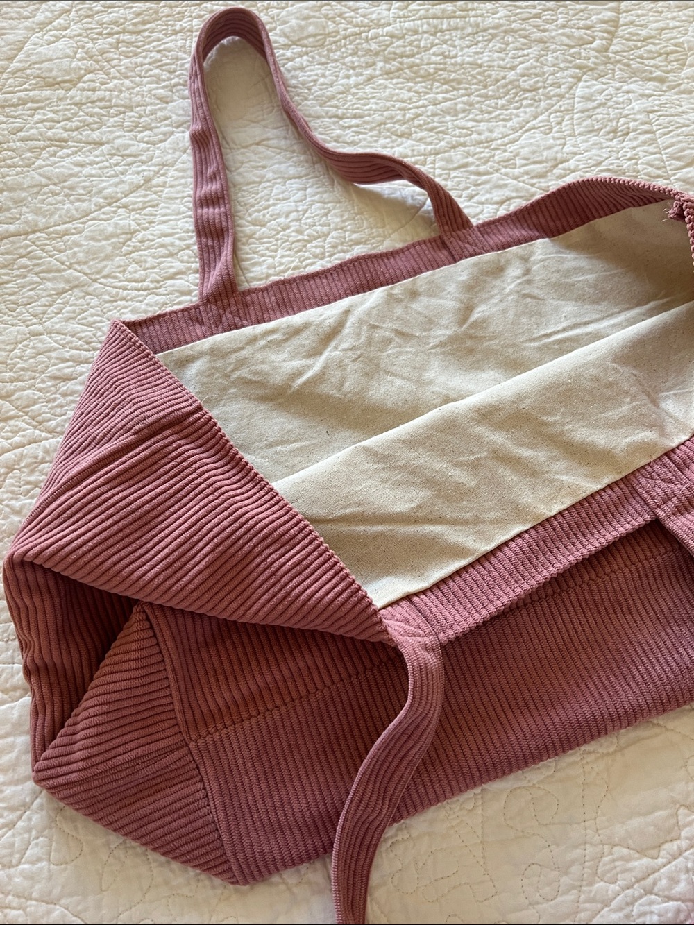 SEZANE Corduroy Pink Tote - Picture 3 of 4